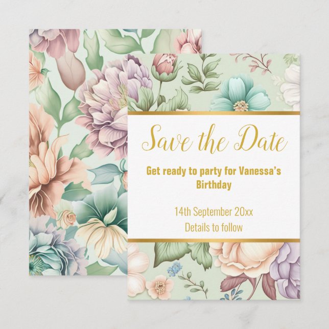 CARTE RSVP DE RÉPONSE FLORALE VERTE ÉLÉGANTE SAGE (Devant / Derrière)