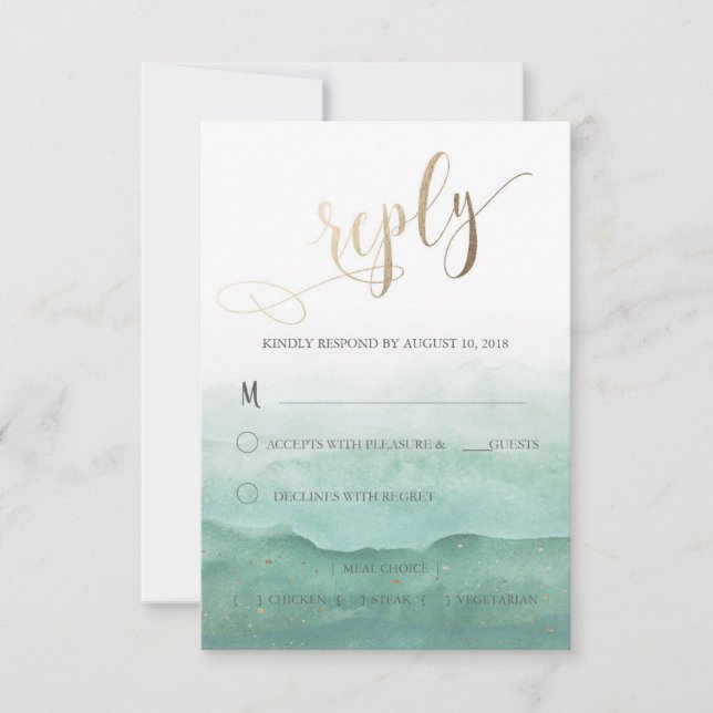 Carte RSVP de réponse mariage (Devant)