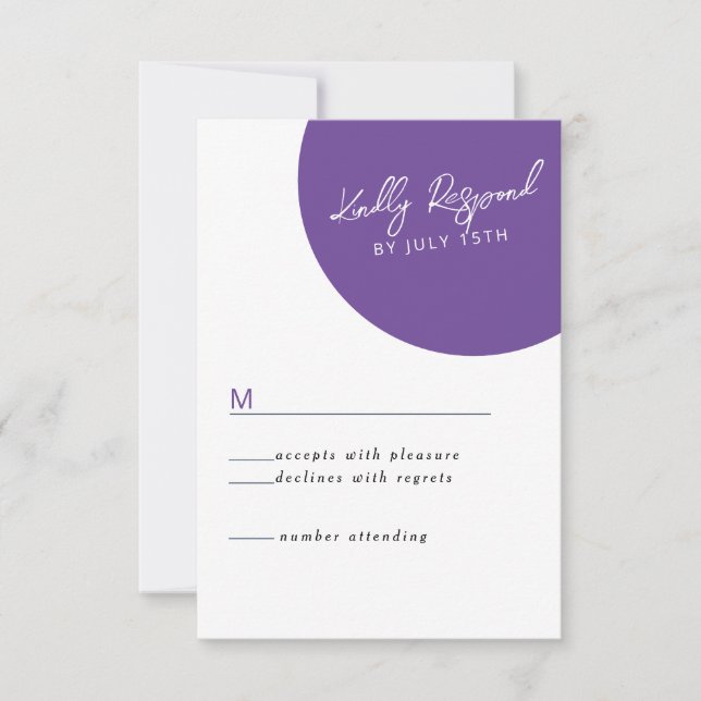Carte RSVP Décontractée Magenta Violet Jaune vive (Devant)