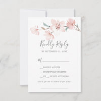 Carte RSVP Demande de Chanson de fleurs de cerisie