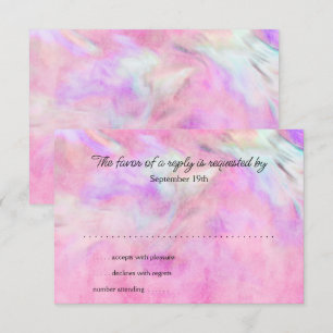 Carte RSVP Design de teinture à carreaux rose chau