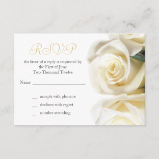 Carte RSVP d'impression rose blanche