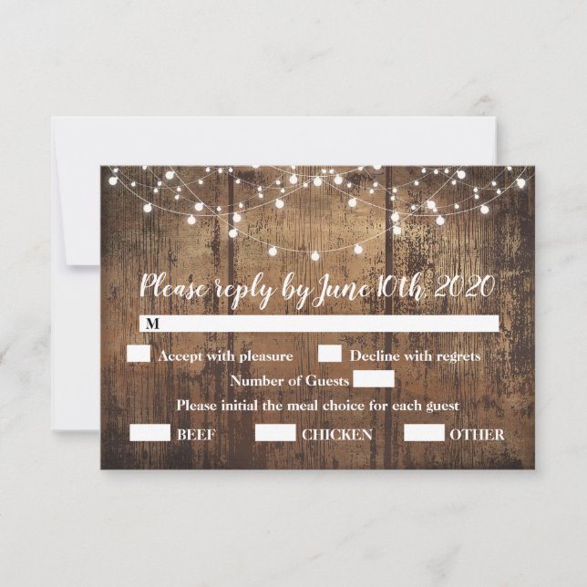 Carte RSVP du boîtier mariage (Devant)