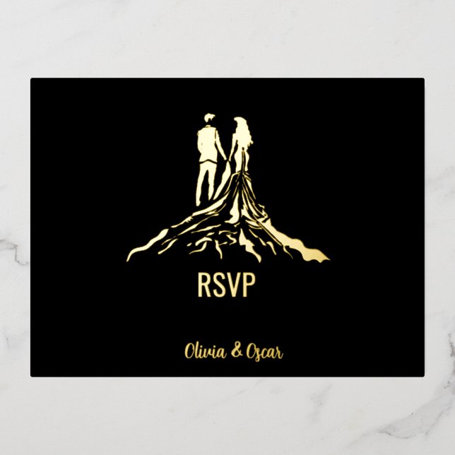 carte rsvp du mariage royal Foil (Recto)
