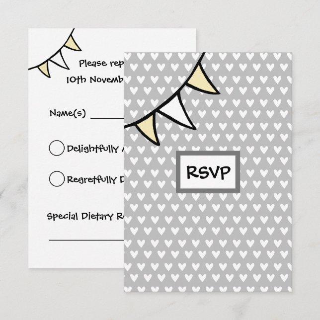 Carte RSVP du tracteur de Mariage campagnard perso (Devant / Derrière)