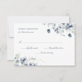 Carte RSVP Dusty Blue Floral