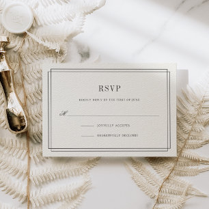 Carte RSVP Ecru intemporelle