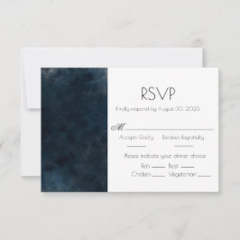 Carte RSVP Elegant Blue Mariage Response
