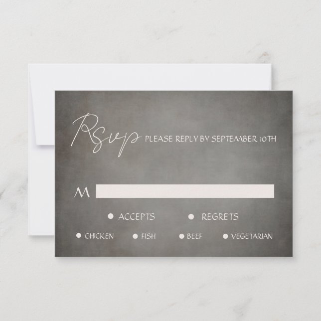 Carte RSVP Elegant Distressed Minimal Meal Choice (Devant)