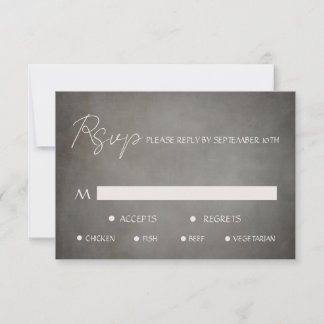 Carte RSVP Elegant Distressed Minimal Meal Choice