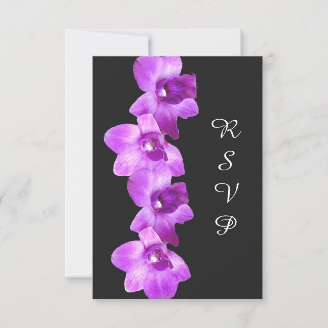 Carte RSVP Elegant Purple Orchids (Devant)