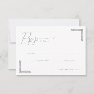 Carte RSVP Élégante en Niveaux de Gris