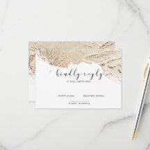 Carte RSVP élégante Faux d'or texturé