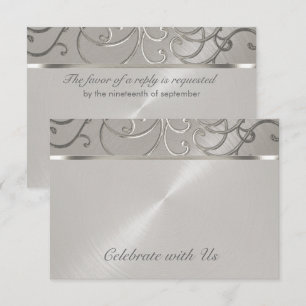 Carte RSVP Élégante Toutes les torsades Filigree A