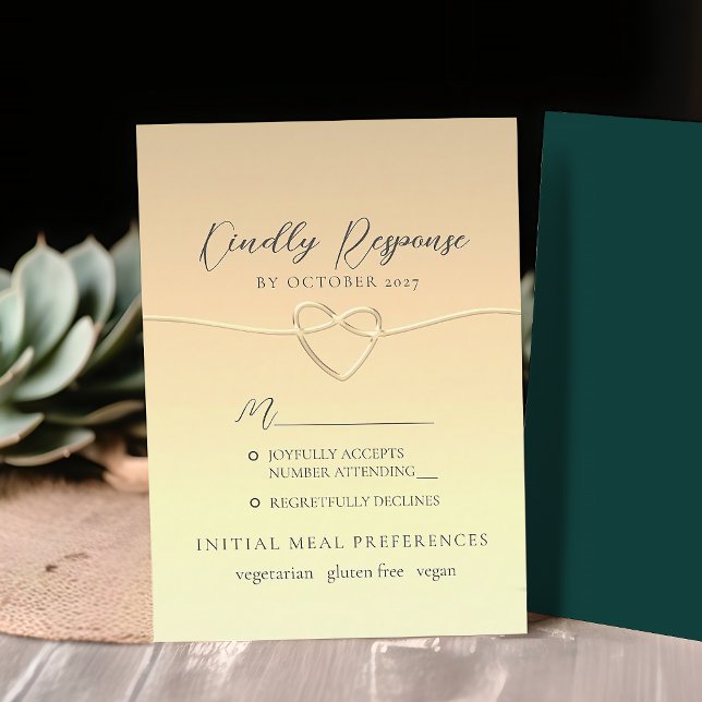 Carte RSVP Emerald Green Wedding (Créateur téléchargé)
