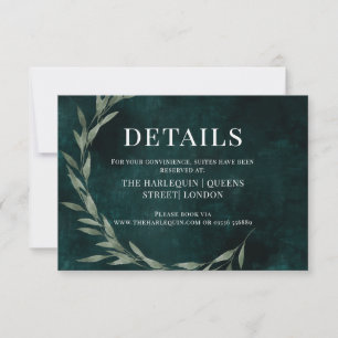 Carte RSVP EMERALD pour drame classique Feuille