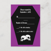 Carte RSVP en ébène de café (violet)