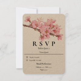 Carte RSVP en fleurs de cerisier printemps