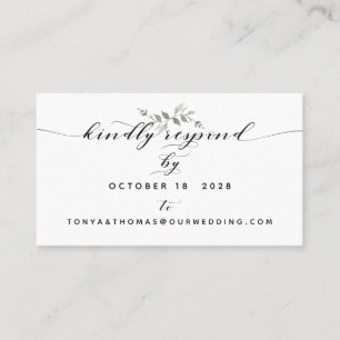 Carte RSVP en ligne du Mariage de calligraphie de 