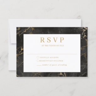 Carte RSVP en marbre noir