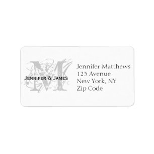 Carte RSVP Étiquettes de adresse Chic Monogramme