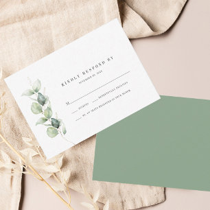 Carte RSVP Eucalyptus de mariage Succulent