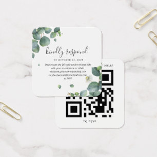 Carte RSVP Eucalyptus Greenery Mariage QR Code