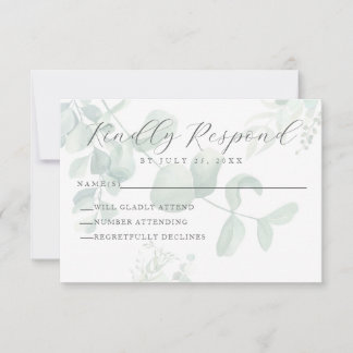 Carte RSVP Eucalyptus Greenery Wedding