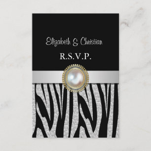 Carte RSVP Exotic Silver Zebra