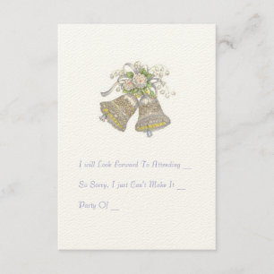 Carte RSVP faire-part de mariage. "Cloches Mariage