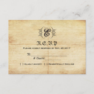 Carte RSVP Fairytale Vintage Wedding