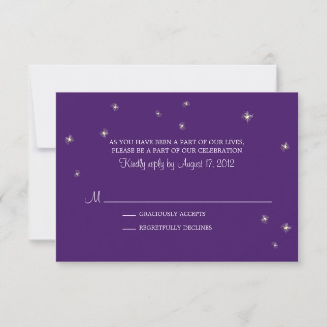 Carte RSVP Fantaisie Lucioles (Devant)