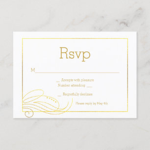 Carte Rsvp Faux Gold élégant