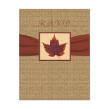 Carte RSVP feuille automne