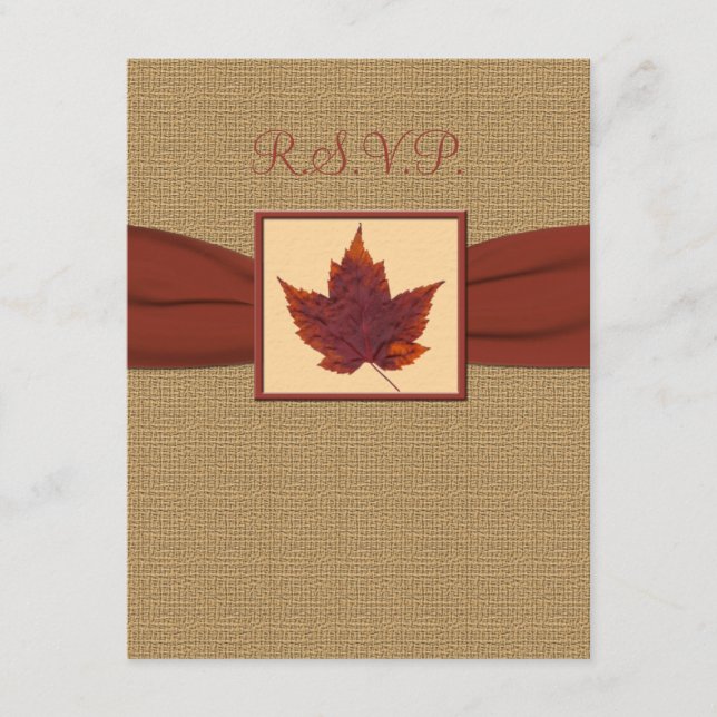 Carte RSVP feuille automne (Devant)