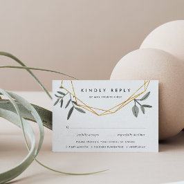 Carte RSVP feuille d'olive avec choix d'arbre