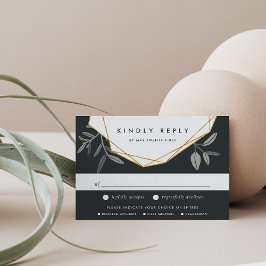 Carte RSVP feuille d'olive avec choix d'arbre