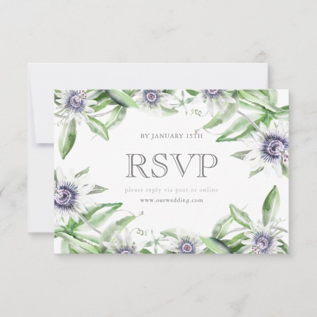 Carte rsvp fleur de passion (Devant)