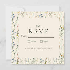 Carte RSVP Fleur sauvage Boho Cream