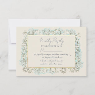 Carte RSVP fleur sauvage Dusty Blue Wedding