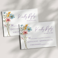 Carte RSVP fleur sauvage Fleur Fleur Fleur Fleur F