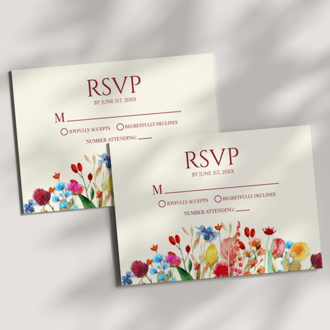 Carte RSVP fleur sauvage Fleur Fleur Fleur Fleur F (Créateur téléchargé)