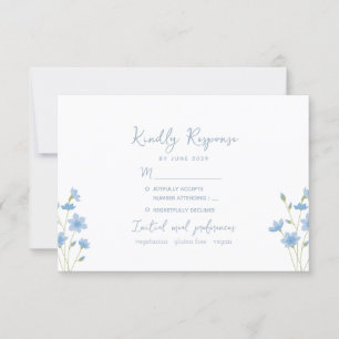 Carte RSVP fleur sauvage Periwinkle Wedding