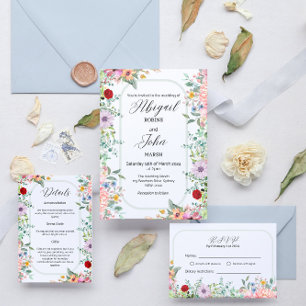 Carte RSVP Fleur sauvage Whimsical