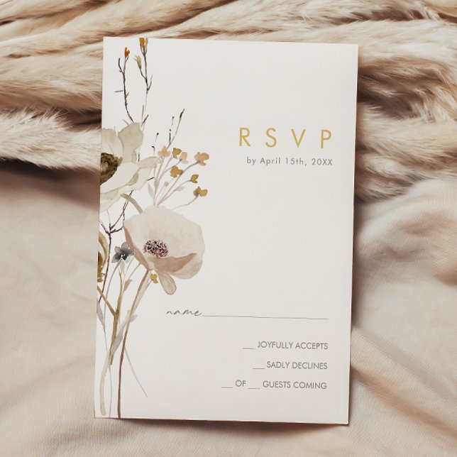 Carte RSVP Fleur sauvage Whimsical (Créateur téléchargé)