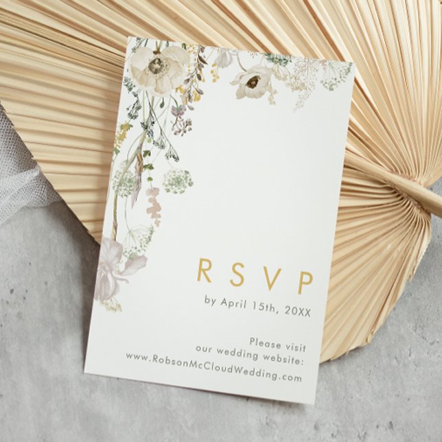Carte RSVP Fleur sauvage Whimsical (Créateur téléchargé)