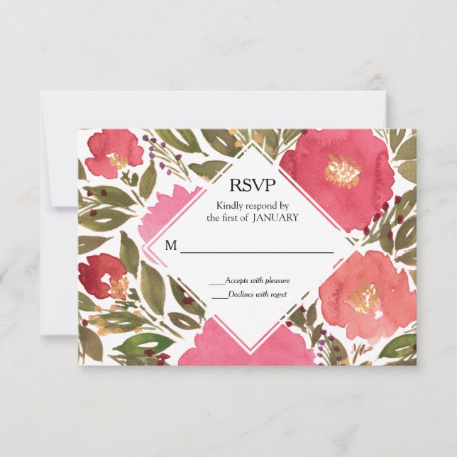 Carte RSVP Fleurs de fleurs (Devant)