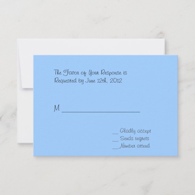 Carte RSVP fleurs hydrangea bleu (Devant)