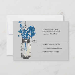 Carte RSVP Fleurs sauvages & Mason Jar