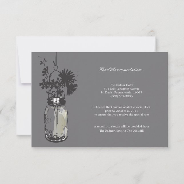 Carte RSVP Fleurs sauvages & Pot Mason (Devant)